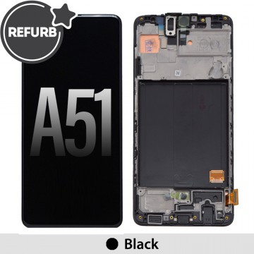 REFURB OLED Screen Replacement Digitizer with Frame for Samsung Galaxy A51 A515F -Black