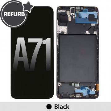 REFURB OLED Screen Replacement Digitizer with Frame for Samsung Galaxy A71 A715F -Black