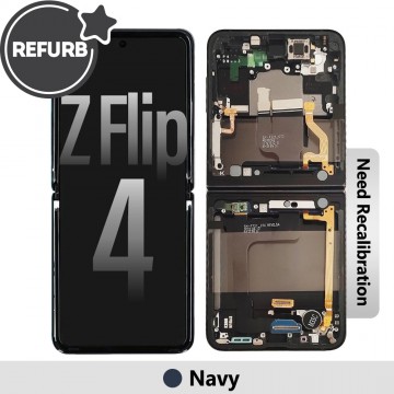 REFURB OLED Screen Replacement Digitizer with Frame for Samsung Galaxy Z Flip4 5G (F721B)-Navy