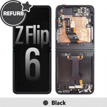  REFURB OLED Screen Replacement with Frame for Samsung Galaxy Z Flip6 5G F741B -Black