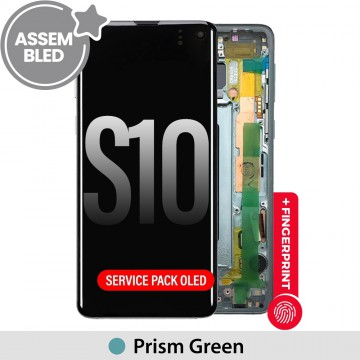 ASSEMBLED OLED Screen Replacement with Frame for Samsung Galaxy S10 G973F-Prism Green