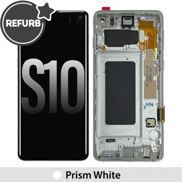 REFURB OLED Screen Replacement with Frame for Samsung Galaxy S10 G973F-Prism White