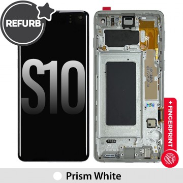 REFURB OLED Screen Replacement with Frame for Samsung Galaxy S10 G973F-Prism White