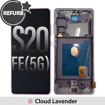 REFURB OLED Screen Replacemen with Frame for Samsung Galaxy S20 FE G780 / G781-Cloud Lavender 