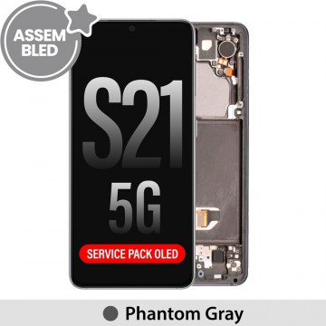 ASSEMBLED OLED Screen Replacement with Frame for For Samsung Galaxy S21 5G G991-Phantom Gray