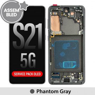 ASSEMBLED OLED Screen Replacement with Frame for For Samsung Galaxy S21 5G G991-Phantom Gray