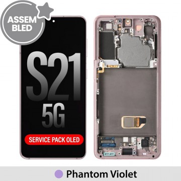ASSEMBLED OLED Screen Replacement with Frame for Samsung Galaxy S21 5G G991B-Phantom Violet