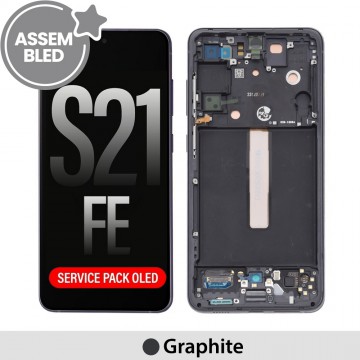 ASSEMBLED OLED Screen Replacement with Frame for Samsung Galaxy S21 FE 5G G990-Graphite