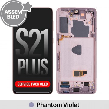 ASSEMBLED OLED Screen Replacement with Frame for Samsung Galaxy S21 Plus 5G G996-Phantom Violet