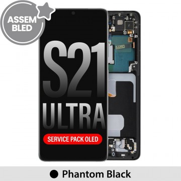 ASSEMBLED OLED Screen Replacement with Frame for Samsung Galaxy S21 Ultra 5G G998B -Phantom Black
