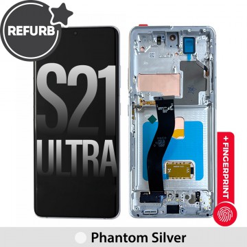 REFURB OLED Screen Replacement with Frame for Samsung Galaxy S21 Ultra 5G G998B-Phantom Silver