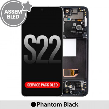 ASSEMBLED OLED Screen Replacement with Frame for Samsung Galaxy S22 5G S901B-Phantom Black