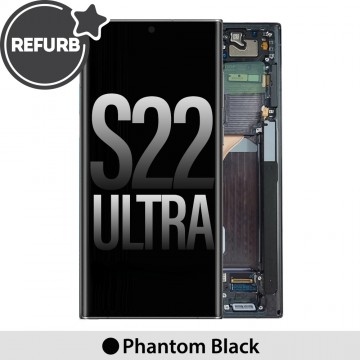 REFURB OLED Screen Replacement with Frame for Samsung Galaxy S22 Ultra 5G S908B-Phantom Black