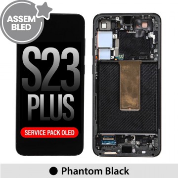 ASSEMBLED OLED Screen Replacement with Frame for Samsung Galaxy S23 Plus S916B -Phantom Black