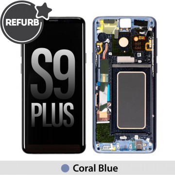 REFURB LCD Screen Replacement with Frame for Samsung Galaxy S9 Plus G965F (Refurbished)-Coral Blue