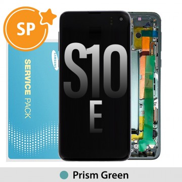 Samsung Galaxy S10E G970F OLED Screen Replacement with Frame Digitizer GH82-18852E (Service Pack)-Prism Green