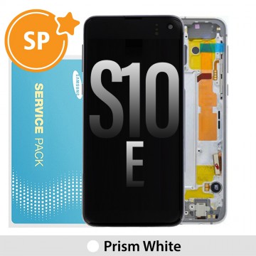 Samsung Galaxy S10E G970F OLED Screen Replacement with Frame Digitizer GH82-18852B/18836B (Service Pack)-Prism White