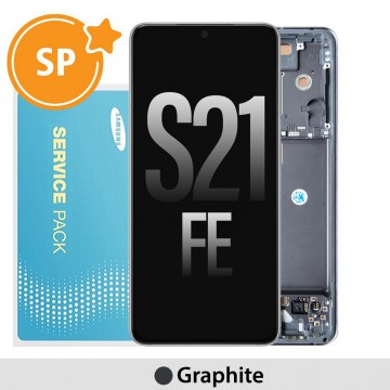 Samsung Galaxy S21 FE 5G G990B OLED Screen Replacement with Frame Digitizer GH82-26414A/26420A/26590A (Service Pack)-Graphite