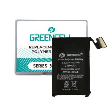 Greencell Apple Watch Series 3 LTE 38MM Replacement Battery with Adhesive Strips 279mAh