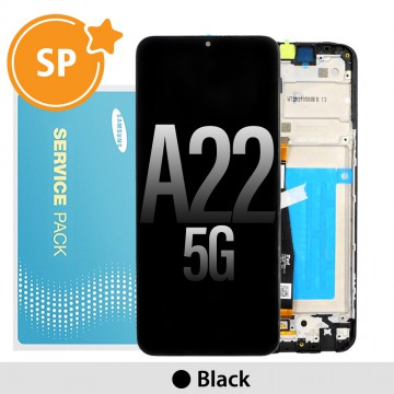 Samsung Galaxy A22 5G A226B LCD Screen Replacement Digitizer with Frame GH81-20694A (Service Pack)-Black