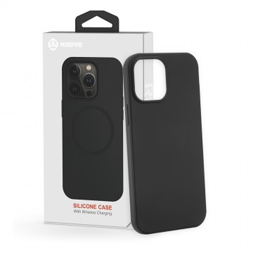 Liquid Silicone Case Cover with Magnetic Ring for iPhone 13 Pro (High-Quality Liquid Silicone)