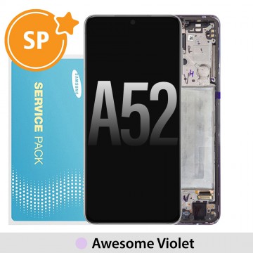 Samsung Galaxy A52 A525 / A526 OLED Screen Replacement with Frame Digitizer GH82-25229C/25230C (Service Pack)-Awesome Violet