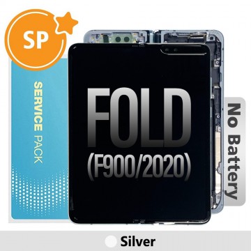 Samsung Galaxy Fold F900F LCD Screen Replacement with Frame Digitizer Without Battery GH82-20132A (Service Pack)-Silver (Blackout issue fix: https://youtu.be/CEnwc6FKJLk)