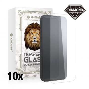 Kinglas 10 Packs Tempered Glass Screen Protector For iPhone 14 Pro Max (Diamond Glass & Japan Glue Upgrade)
