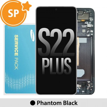 Samsung Galaxy S22 Plus 5G S906B OLED Screen Replacement with Frame Digitizer GH82-27500A/27501A (Service Pack)-Phantom Black