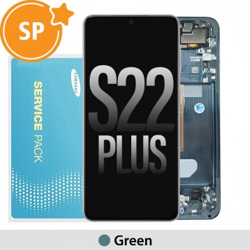 Samsung Galaxy S22 Plus 5G S906B OLED Screen Replacement with Frame Digitizer GH82-27500C/27501C (Service Pack)-Green