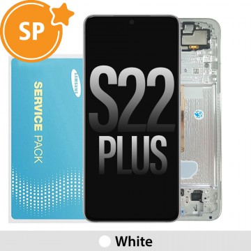 Samsung Galaxy S22 Plus 5G S906B OLED Screen Replacement with Frame GH82-27500B / 27501B (Service Pack)-White