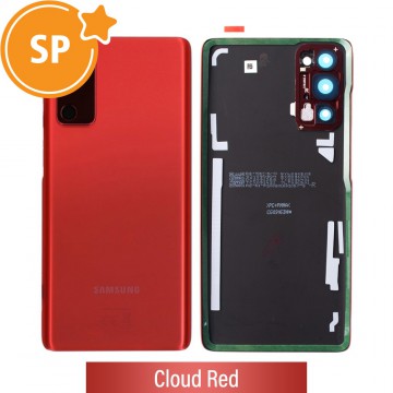 Rear Cover Glass For Samsung Galaxy S20 FE / 5G G780F / G781B GH82-24223E/GH82-24263E (Service Pack)-Cloud Red