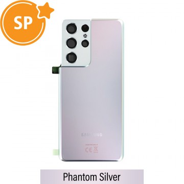 Rear Cover Glass For Samsung Galaxy S21 Ultra G998 GH82-24499B (Service Pack)-Phantom Silver