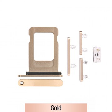 Single SIM Card Tray and Side Button for iPhone 12 Pro / 12 Pro Max-Gold