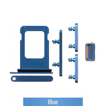 SIM Card Tray and Side Button for iPhone 13-Blue