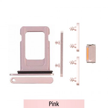 SIM Card Tray and Side Button for iPhone 13-Pink