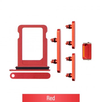 SIM Card Tray and Side Button for iPhone 13 mini-Red