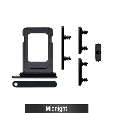 Single SIM Card Tray and Side Button for iPhone 14 / 14 Plus-Midnight