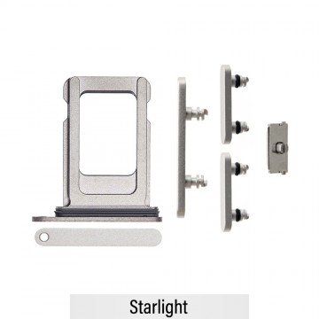 Single SIM Card Tray and Side Button for iPhone 14 / 14 Plus-Starlight