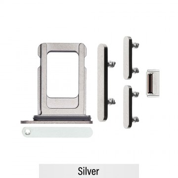 Single SIM Card Tray and Side Button for iPhone 14 Pro / 14 Pro Max-Silver