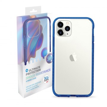 PC Transparent Shockproof Case Cover for iPhone 12 Pro Max (6.7'')-Blue