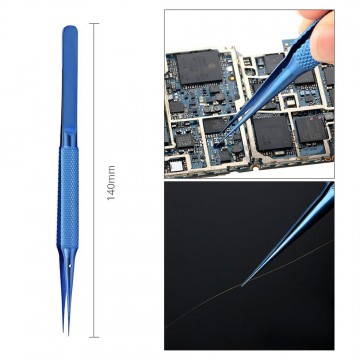 Crazy Titanium Alloy Straight Tweezer with Non-slip Design for Picking Electronic Components Copper Wire 