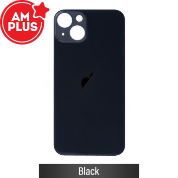 AMPLUS Rear Glass With 3M Adhesive Replacement for iPhone 13 (Camera Frame Aseembly by Factory)-Black