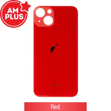AMPLUS Rear Glass With 3M Adhesive Replacement for iPhone 13 (Camera Frame Aseembly by Factory)-Red