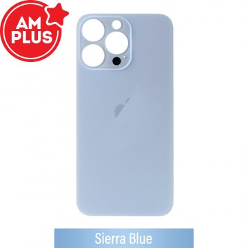AMPLUS Rear Glass With 3M Adhesive Replacement for iPhone 13 Pro (Camera Frame Aseembly by Factory)-Sierra Blue