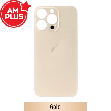 AMPLUS Rear Glass With 3M Adhesive Replacement for iPhone 13 Pro (Camera Frame Aseembly by Factory)-Gold