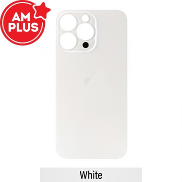 AMPLUS Rear Glass With 3M Adhesive Replacement for iPhone 13 Pro (Camera Frame Aseembly by Factory)-White