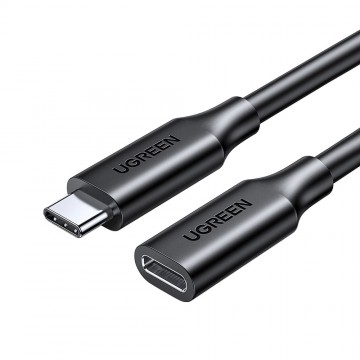 UGREEN US353 USB-C/M to USB-C/F Gen2 5A Extension Cable 1m-Black
