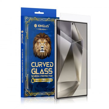 Kinglas 3D Curved UV Tempered Glass Screen Protector For Samsung Galaxy S25 Ultra (2 PCS UV Liquid Adhesive)
