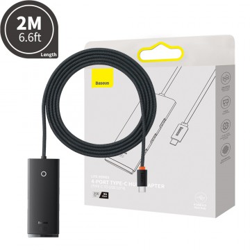 Baseus Lite Series 4-Port Type-C HUB Adapter (Type-C to USB 3.0*4 ) 2m-Black